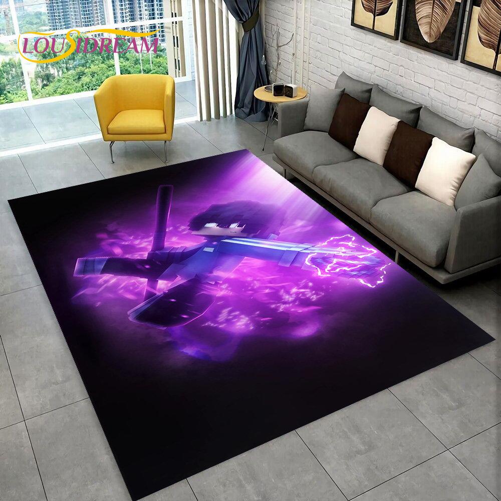 3D MC Sandbox Games Gamer Cartoon Area Rug,Carpet Rug for Living Room Bedroom Sofa Doormat Decoration,kids Non-slip Floor Mat