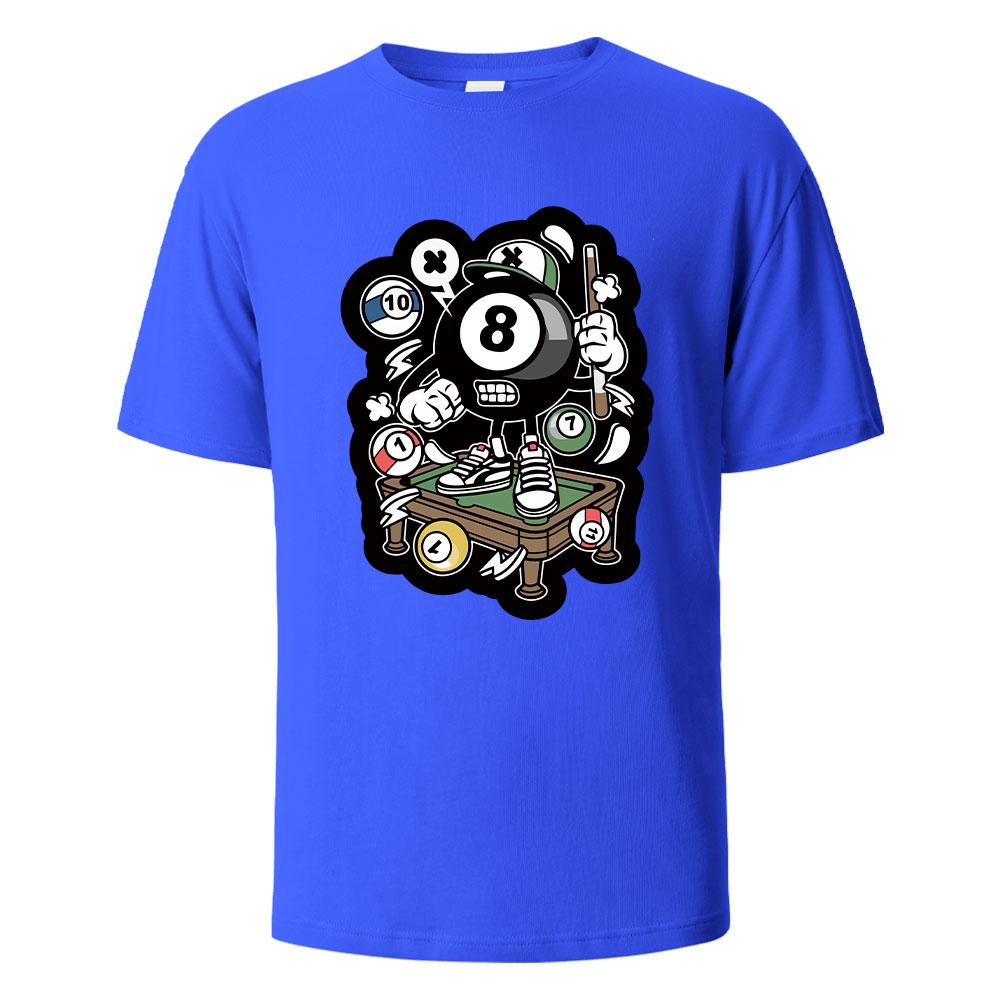 Snooker Balls Graphic Printed Mens TShirts 100 Cotton Breathable Comfortable Tops For Men Summer Oneck Oversize Men Clothing