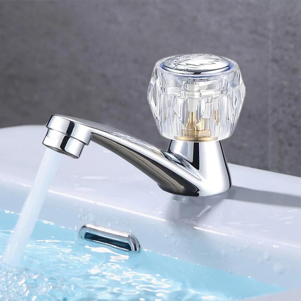 1pc Basin Faucet Zinc Alloy Bathroom Wash Basin Faucet Deck Mount Single Hole Cold Tap Balcony Home Hotel Toilet Faucet
