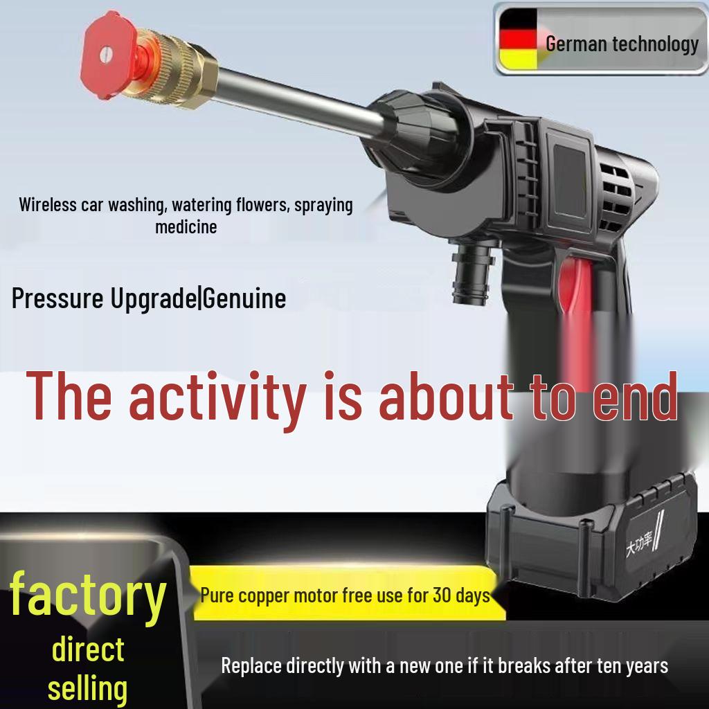 Cordless Rechargeable High-Pressure Car Washer with Lithium Battery