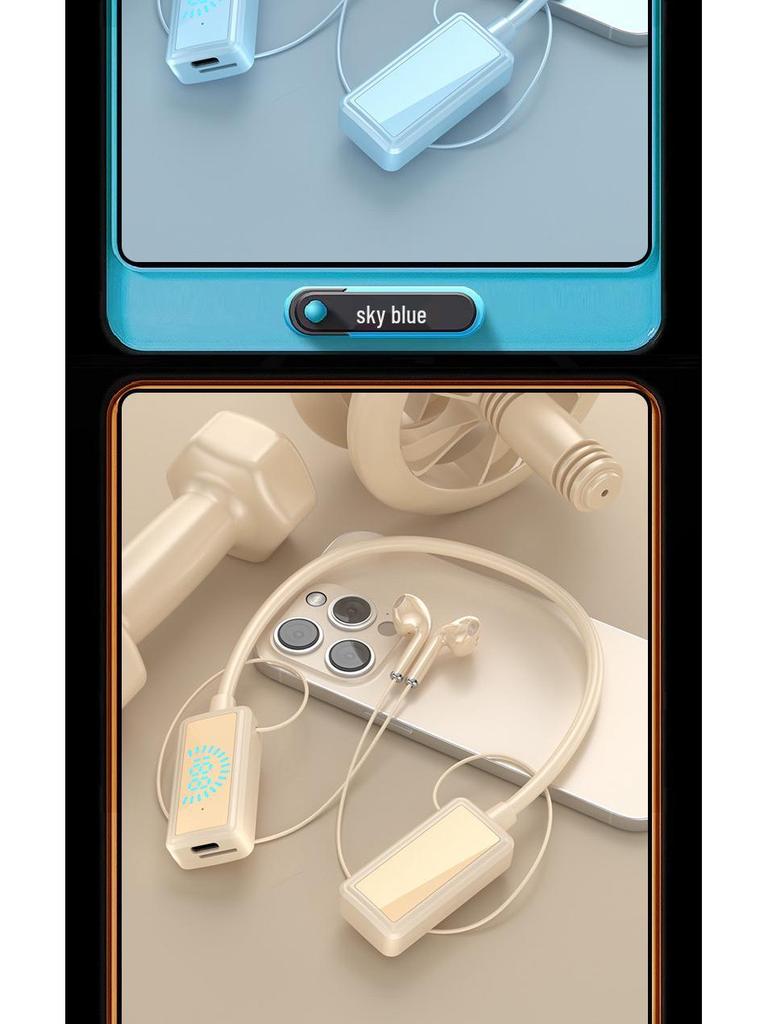 Wireless Neckband Bluetooth Headset with Digital Display, Long Battery, Waterproof, Sport Headphones & Gaming Memory Card