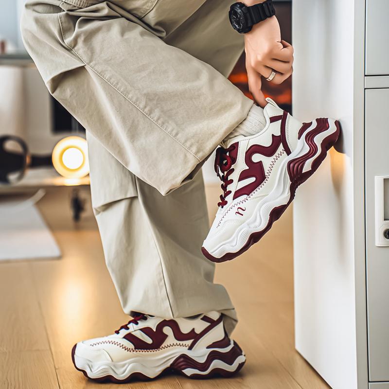 New Fashion Men 's Four Seasons Comfortable Thick Sole Shoes Students BoysTrending Soft Sole Breathable Casual Running Sneakers