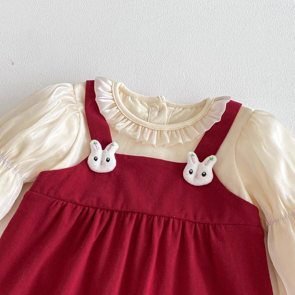 Newborn Princess Romper: Spring & Autumn Outfit, Full Month, Hundred Days, First Birthday Dress & Overalls Combo.