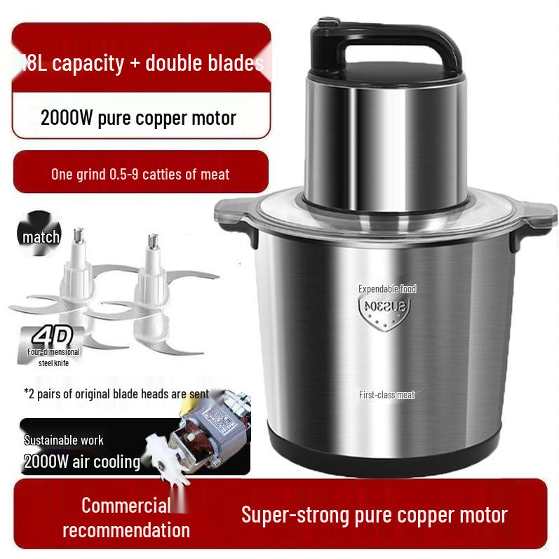 High-Power Multifunctional Food Processor: Electric Mincer & Mixer for Large Capacity