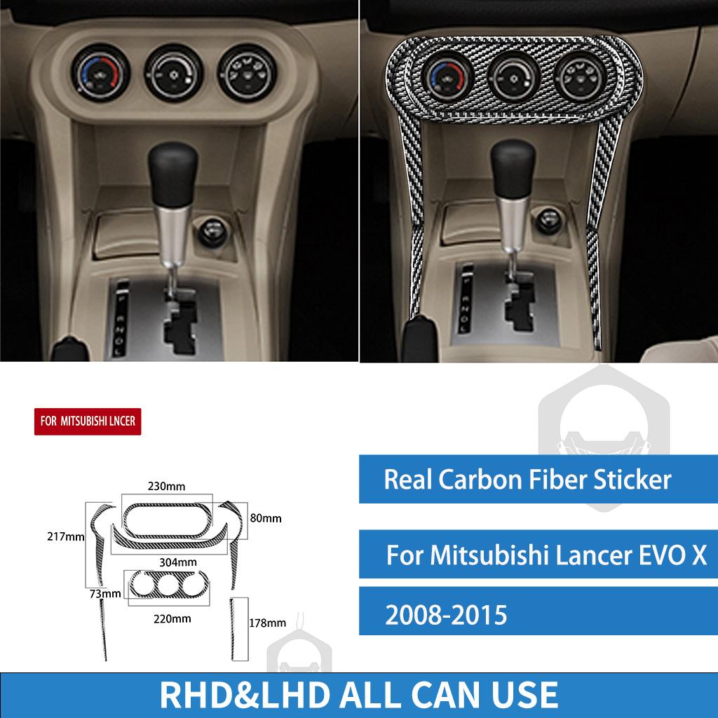 For Mitsubishi Lancer Evolution EVO X 2008-2015 Center Full Set Suit Cover Real Carbon Fiber Sticker Car Interior Accessories