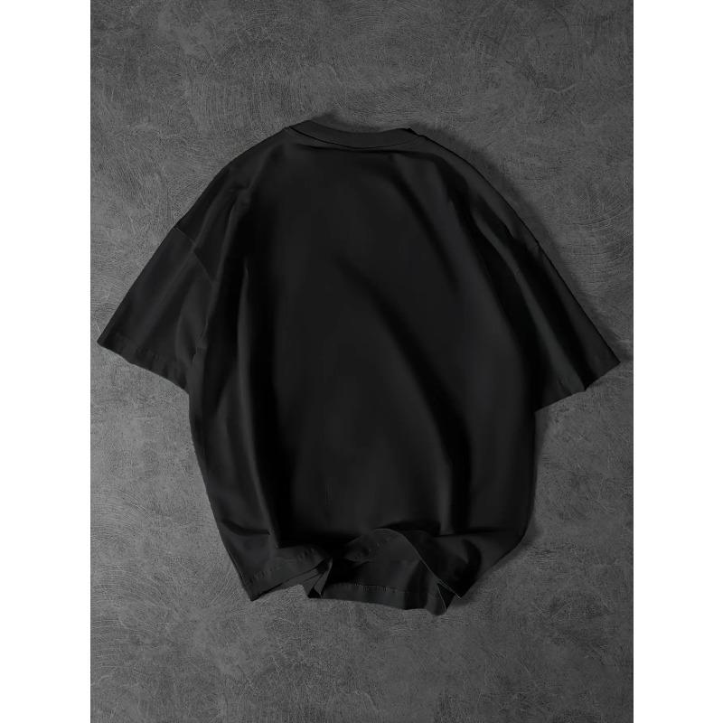 European Sizes Men'S Plus Size Shark Fishing Graphic T-Shirt - Bold "Quint'S Shark Fishing" Slogan & Shark Fin Design