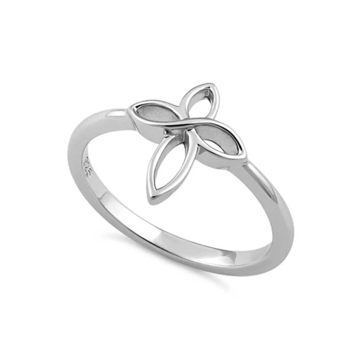 

925 Sterling Silver Celtic Trinity Knot Women Ring 6.5 білий