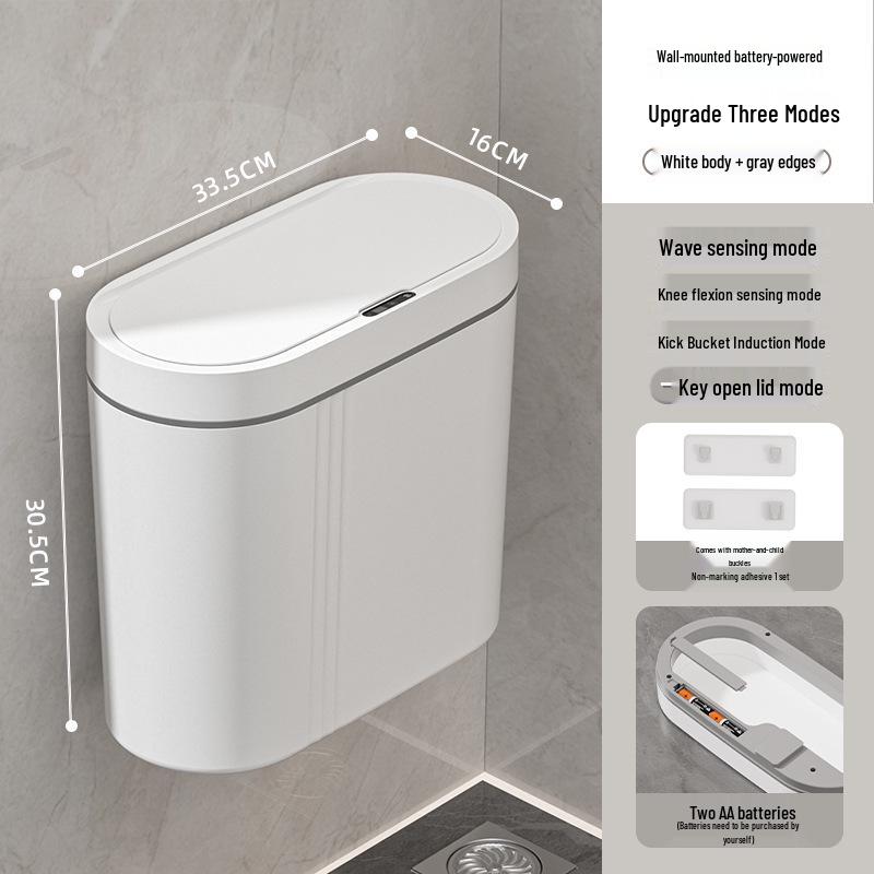 2025 Smart Wall-Mounted Automatic Flip-Top Trash Can for Kitchen & Bathroom