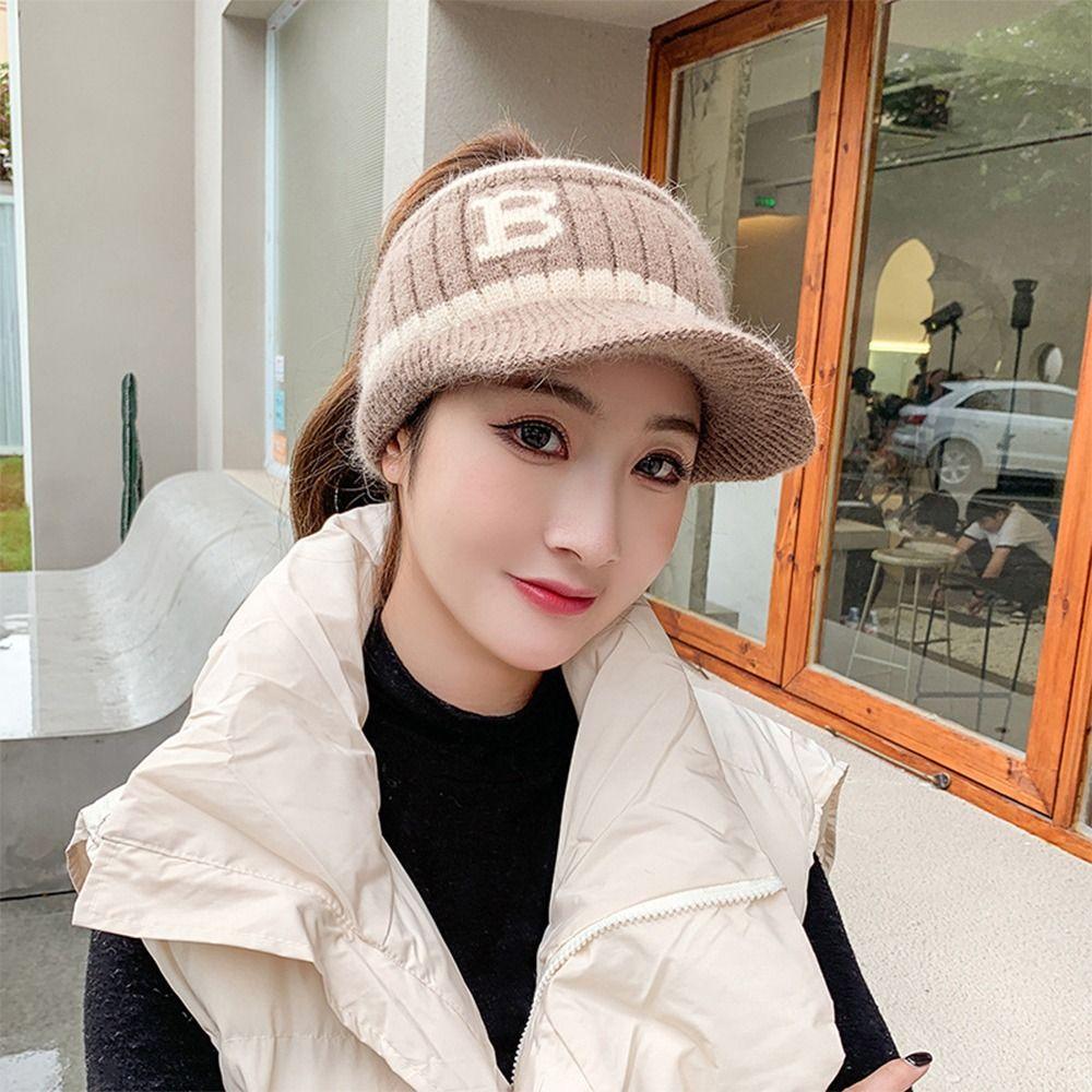 Empty Top Women Baseball Cap Ear Protection Earmuffs Beanies Hat Girls Baseball Cap  Autumn Winter