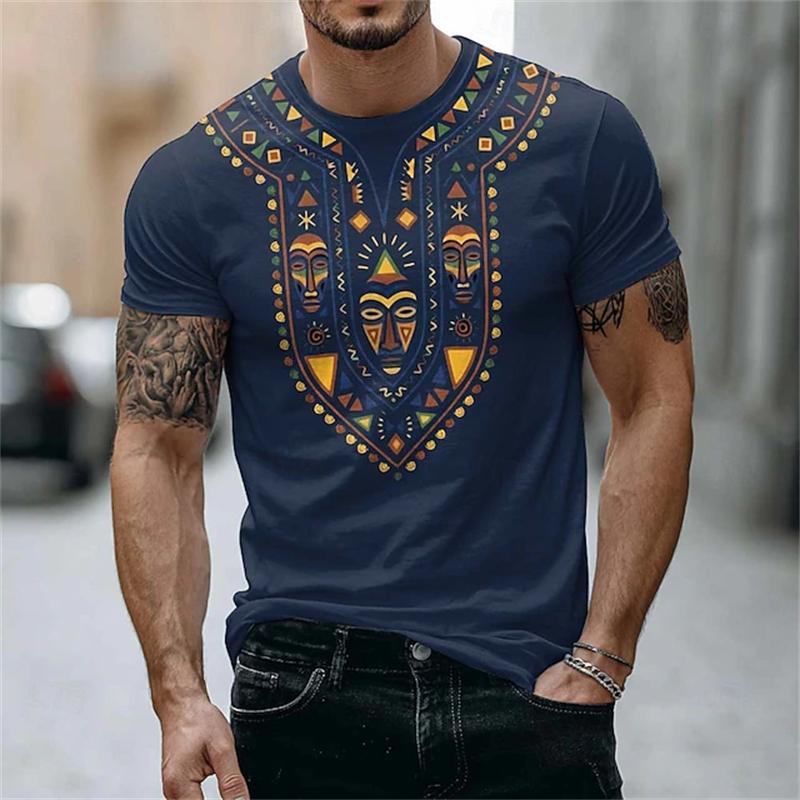 3D printed men's street wear loose short sleeved T-shirt summer men's T-shirt Y2K fashion