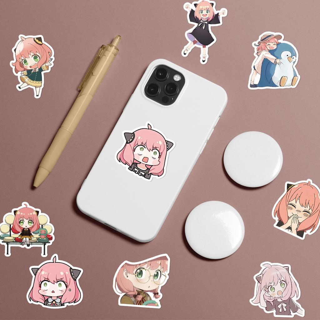 50 Pieces of Spy Family-style Graffiti Stickers, Stationery Stickers, Water Cup Stickers, and Computer Waterproof Decorative Stickers