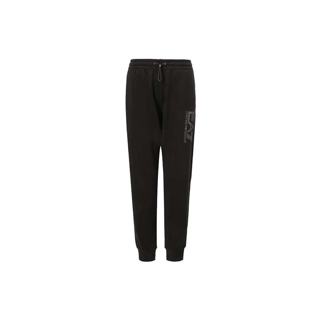 Emporio Armani EA7 Logo Letter Print Drawstring Cuffed Knit Sports Pants Men bottoms Black 6KPP54-PJ2GZ-1200 XL
