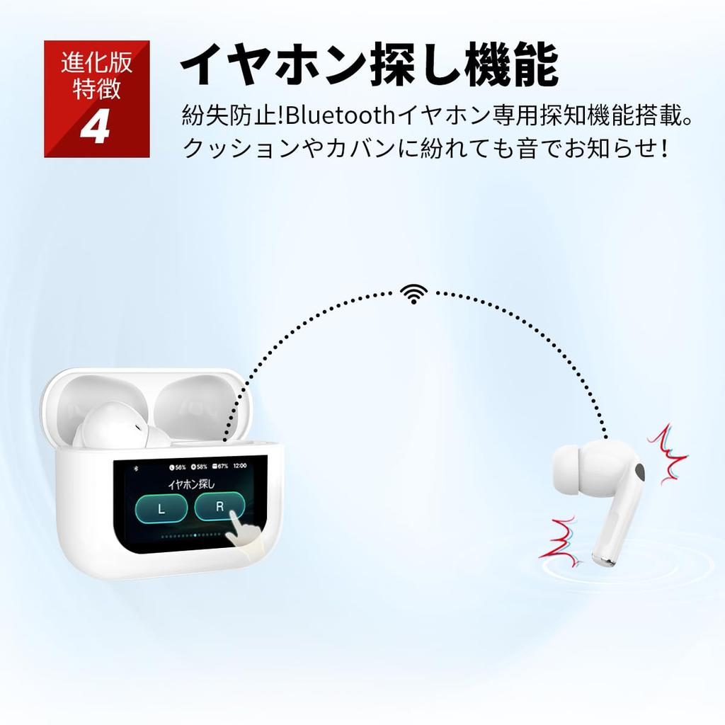 SOPPY Wireless Bluetooth Latest Noise Battery Level AAC Compatible with White Earbuds, 5.4, Multi-Function Touchscreen, Hi-Fi Cancelling, ANC/ENC,