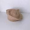 Unisex Baby Knitted Wool Beret - Spring/Autumn Style, Warm, Solid Color, Trendy Children's Painter Hat