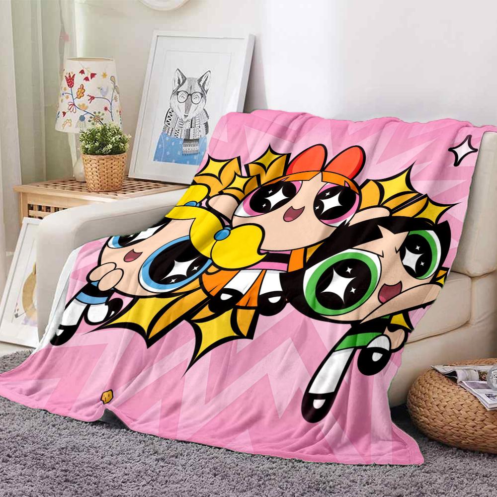 The Powerpuff Girls Flannel Blanket, High quality Comfortable for All Seasons, Home Decor, Warmth and Comfort