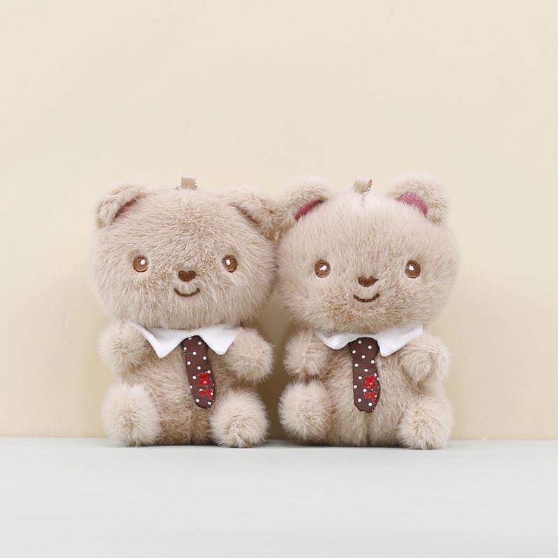 Bear Tie Plush Stuffed Animal With Soft Pp Cotton For Gift For Keychain Teens