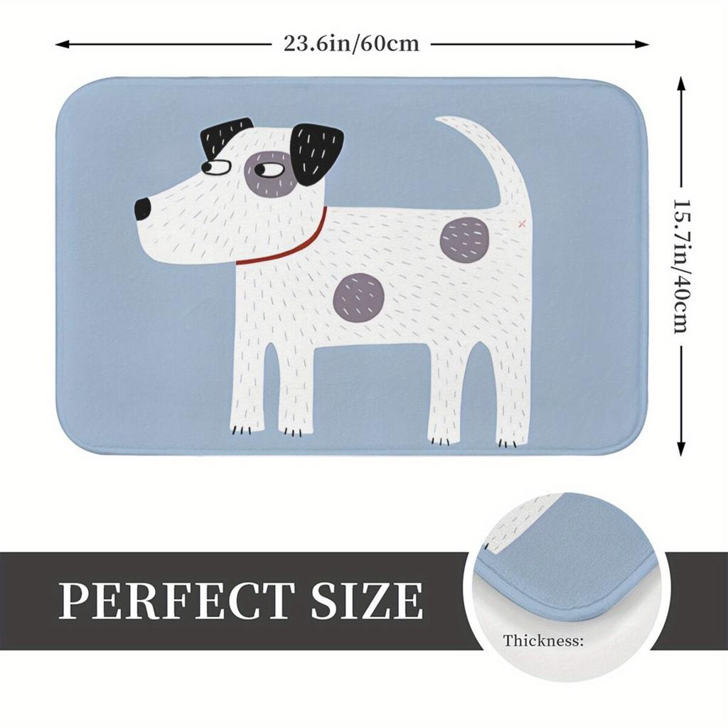 1 Parsons Jack Russell Terrier Non-slip Kitchen Mat, Bedroom Mat and Welcome Door Mat, Polyester, Machine Washable, Lightweight
