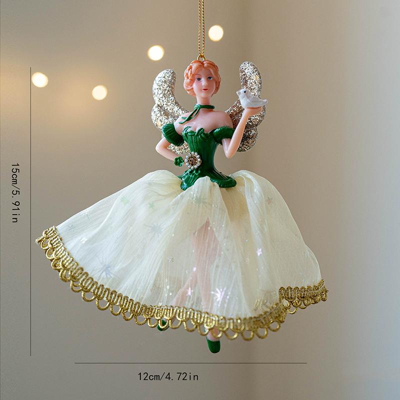 WTEMPO Christmas Ballet Dancing Girl Doll Hanging Pendents Gauze Enchanted Dance Love Girl Decorated Ornaments Cute Christmas Tree Decorations