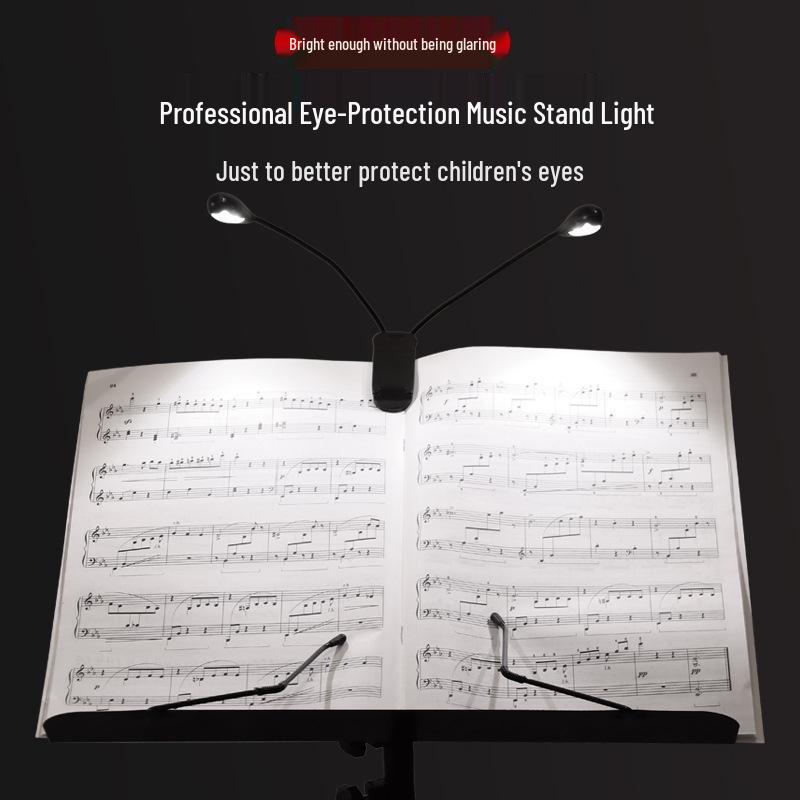 Compact Dual-Use Table & Sheet Music Lamp with Eye Protection for Dorms, Pianos, and Violin Stands