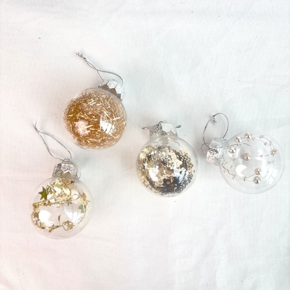 6cm/8cm Clear Christmas Balls Pendant Round Xmas Tree Pendants  Holiday Party Decorations
