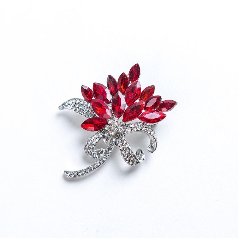 Elegant Vintage Multi-layered Rhinestone Brooch for Women, Fashion Minimalist Blue Corsage Pin, Luxury Chest Flower Clothing