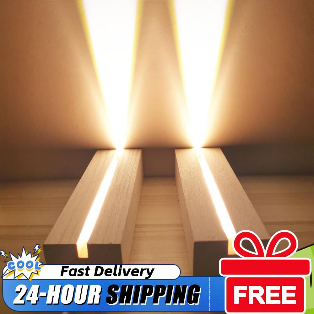 1-5PCS LED Wood Light Display Crystal Wooden Lighted Base Stand Acrylic Light Plate Base USB Wooden Base for Resin Art Lights