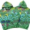 Winter Fashion Graffiti Print Hooded Sweatshirt Loose Fit Men Women Streetwear