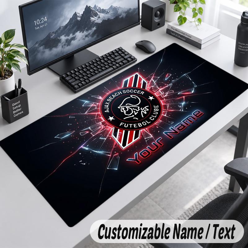 Custom Name Text Mouse Pad Ajax Amsterdam Personalized Desk Pad For Work And Gaming