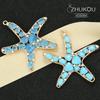 ZHUKOU 52x54mm pandantiv fashion Stea de mare din Cristal pentru femei Accesorii Handmade pentru Realizarea Colierelor Cercei model:VD417