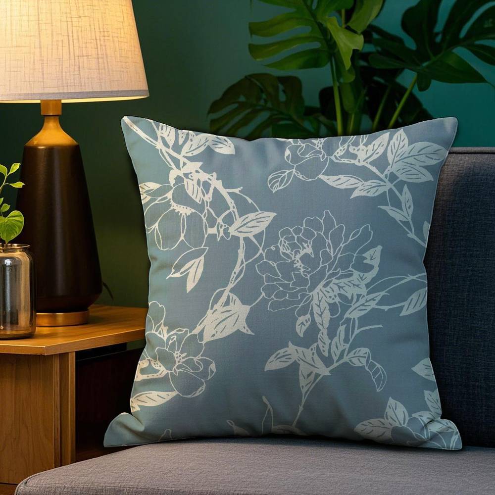 Printing Style Pillow Case Anti-dustmite Pillowcase Invisible Zipper Silky Short Plush Sofa Cushion Cover