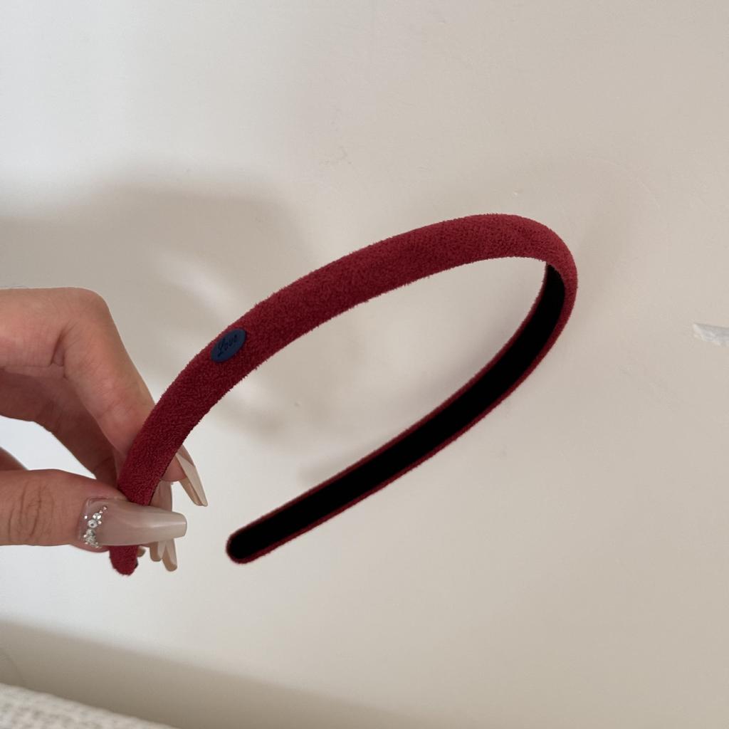 Schmales Wildleder-Stirnband für Herbst und Winter, Einfaches einfarbiges feines Stirnband zum Zurückstecken der Haare