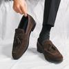 Fashion Fashionable Men's Comfortable Suede Breathable Casual Loafers Spring New Men's Tassel Pointed Soft Soled Gentleman Bean Shoes