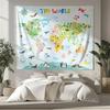 VIKAMA World Map Design Tapestry Wall Home Decoration In Living Rooms Bedrooms And Childrens Rooms Washable And Reusable