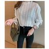 Vintage Style Lace Shirt Flare Sleeve Hollow Out White Blouse Casual Clothing New Fashion Women Lace Tops
