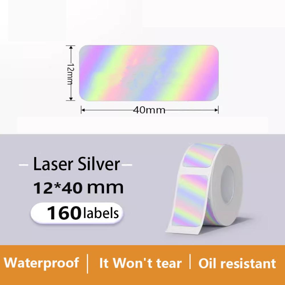 P15 Label Printer Sticker 12*40mm Label Tape Thermal Printer Paper 160pcs/roll Compatible Phomemo D30 Marklife P12 P11 Labelle