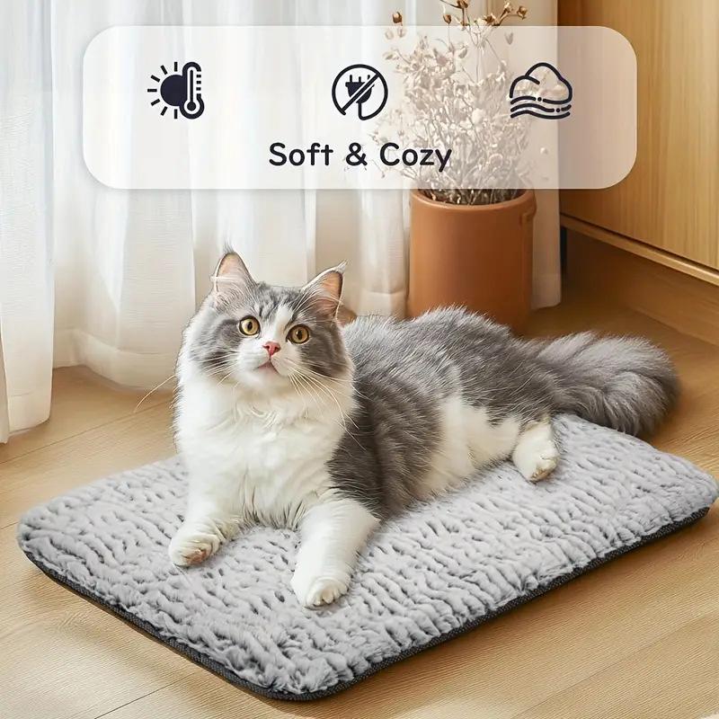 Cozy Comfortable Self-Heating Pet Pads Non-Slip Removable Washable Indoor Outdoor Sleeping Wram Fleece Cat Bed Cama Para Gatos