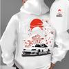 A Men'S Casual Stylish Japanese-Inspired Hoodie Featuring Mountain And Freedom Elements, Long-Sleeved Pullover, Regular Fit.