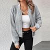 Giacche bomber da baseball casual a maniche lunghe da donna con colletto abbottonato sul davanti, cappotti