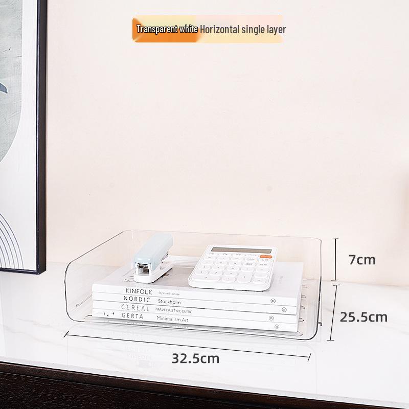 Acrylic Multi-Layer A4 Desktop Document Organizer - Transparent Stackable File Holder