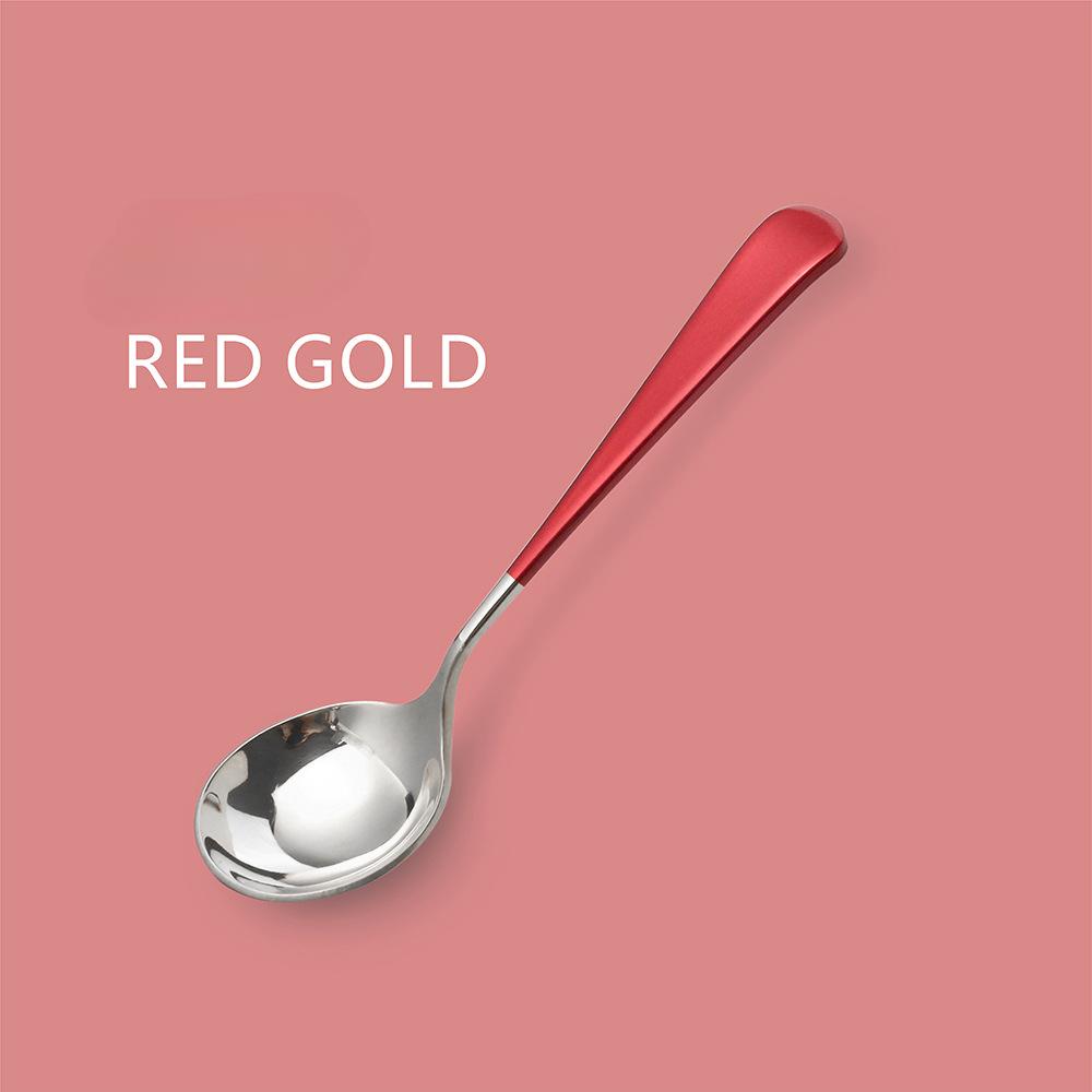 HANYANG 304 Big Head Round Spoon Creative Coffee Dessert Spoon Mix Rice Spoon