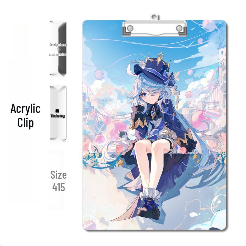 Anime Style Acrylic Clipboard and File Folder with Thickened Writing Pad
