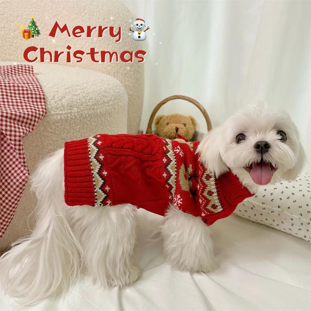 Pet Sweater for Dogs and Cats Acrylic Knit Fabric Pullover Fashion Dog Clothes Warm Dog Puppy Winter Wear Clothes Sweatshirt