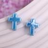 17x14mm Solid Color Ceramic Cross Beads for DIY Jewelry Making
