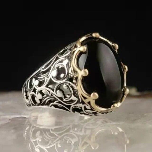 Ένθετο Σμαραγδένιο Ανδρικό Δαχτυλίδι Πολυτελείας Προσωπικότητα Ρετρό Κυρίαρχο Δαχτυλίδι Ζαφείρι για Παρακολούθηση στο Δείπνο Επαγγελματικά κοσμήματα