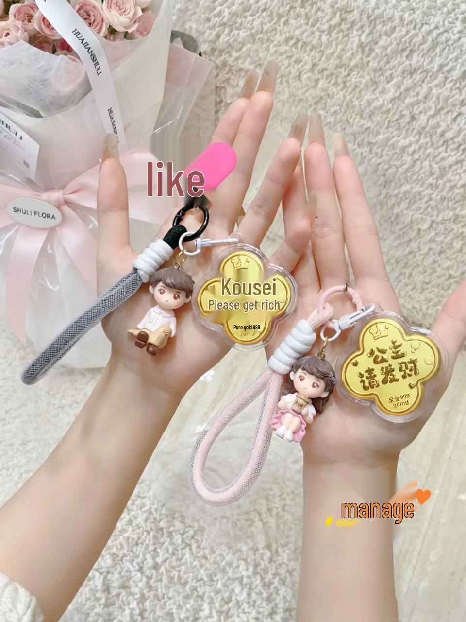 2026 Golden Fortune Year of the Horse Pendant: Get Rich Quickly Foal & Four-Leaf Clover Design Wealth and Looks (Clover)