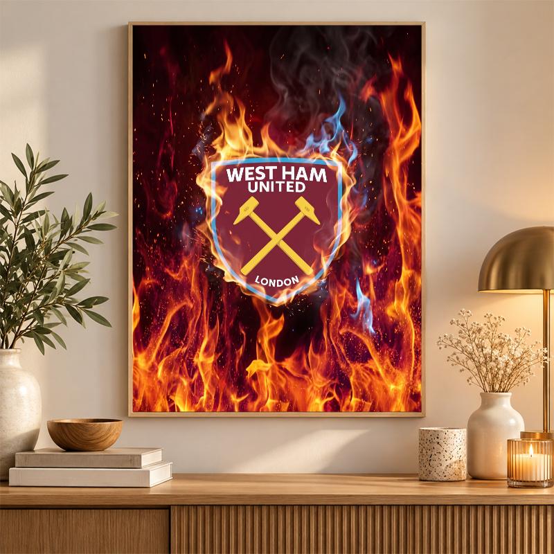 West Ham United Fußball Diamond Painting Kit 5D Vollbohrer DIY Diamantmosaik Wandkunst Heimdekoration