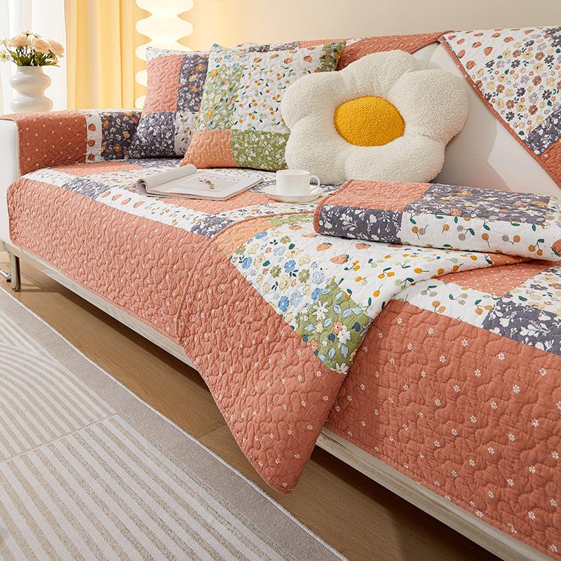 Sofa Cushion Four Seasons Universal Cushion Non-Slip Sofa Cover Simple High-Grade Washed Cotton Fabric Backrest Cover Cloth