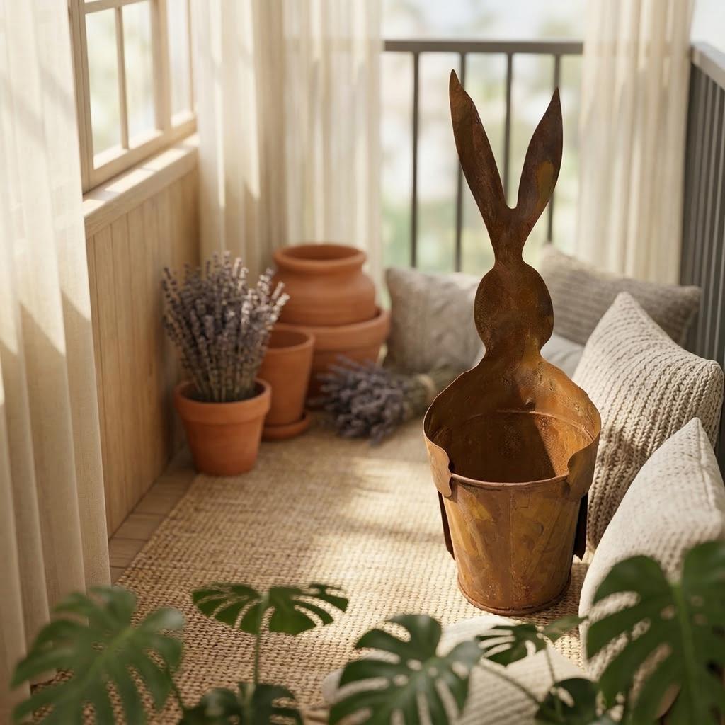 Vintage Rusted Heart Shaped Flowerpot