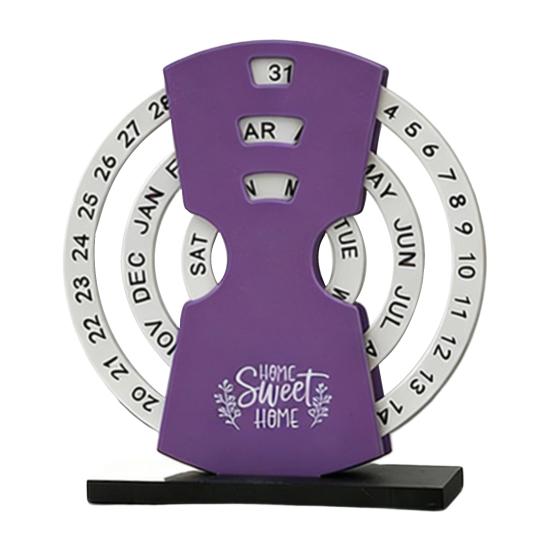 Creative Perpetual Calendar, 3 Layer Rotating Date Desk Decor, Vintage Monthly Calendar for Home Office