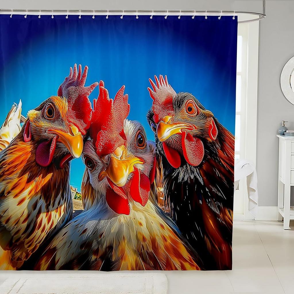 Cartoon Pig Shower Curtain Leopard Bow Bath Curtain for Boys Girls Teens Lovely Animal Cheetah Bathroom Shower Curtain Set